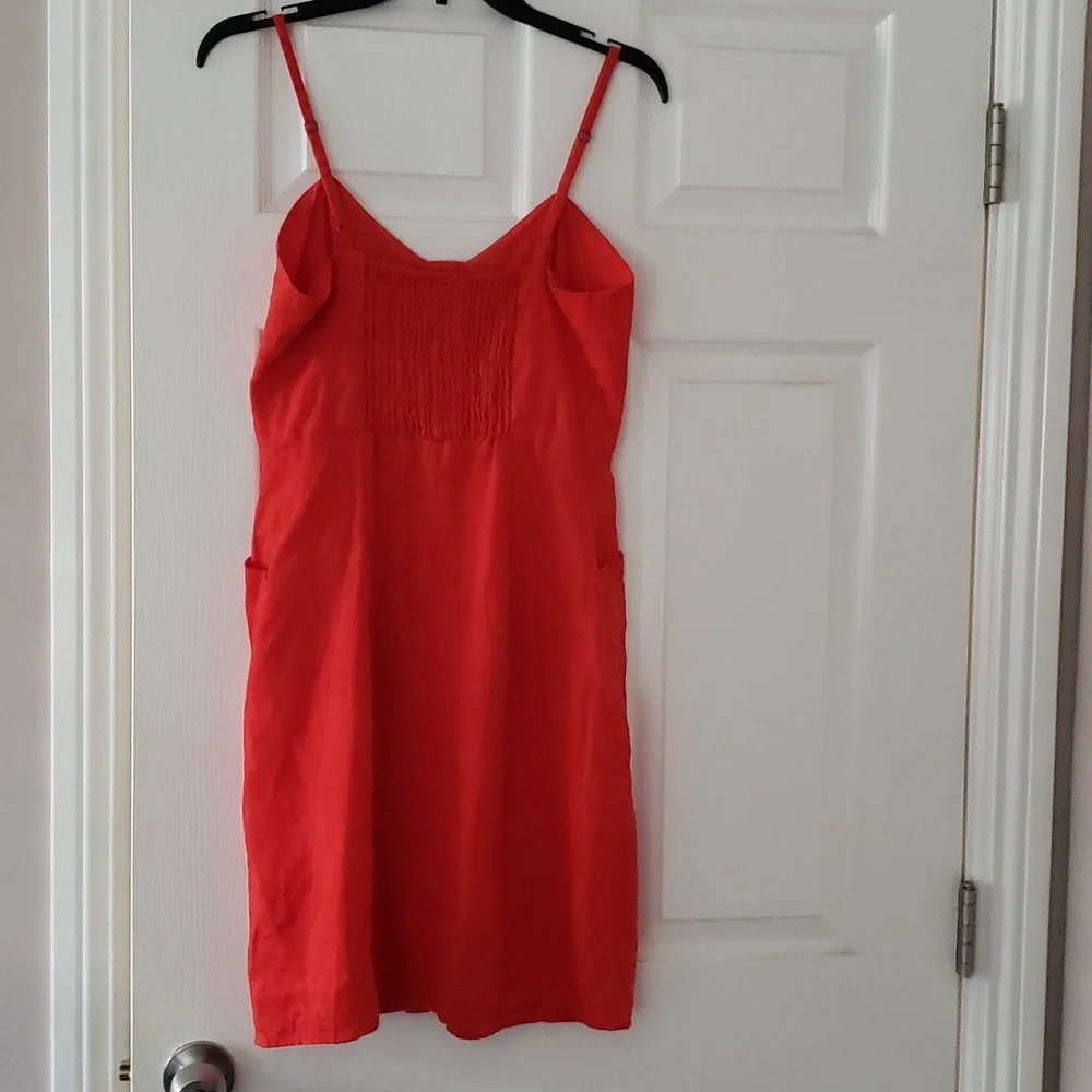 Cynthia Rowley 100% Red Linen Dress - Picture 2 of 6